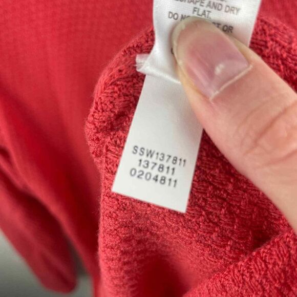 J. Jill Coral Oversized Tunic Style Knit Sweater Sz M Cotton Viscose Rayon Nylon - Picture 10 of 10